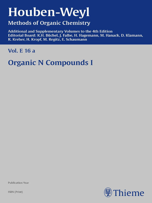 Title details for Houben-Weyl Methods of Organic Chemistry Volume E 16a Supplement by R. Andree - Wait list